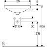 Раковина встраиваемая GEBERIT VARIFORM 45x55 см 500.741.01.2 с отверстием перелива