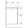 Тумба с раковиной GEBERIT SMYLE SQUARE 500.229.01.1+500.352.JR.1 пекан