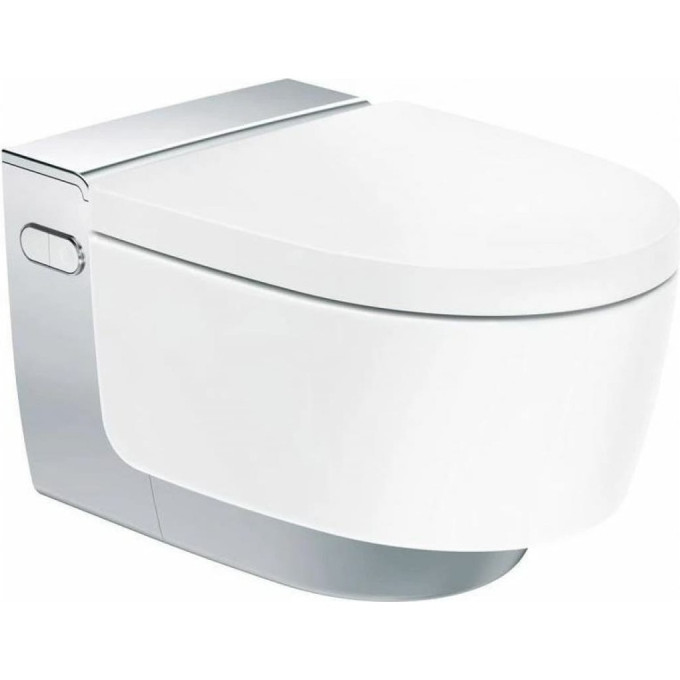 Унитаз-биде подвесной GEBERIT AQUACLEAN MERA CLASSIC 146.204.21.1 панель хром